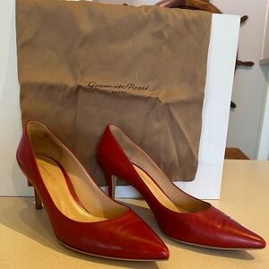 STUNNING designer heels! Gianvitto Rossi Red Heels Size 37 great shape!